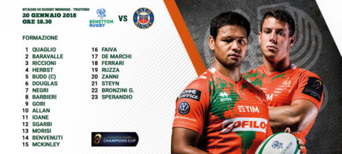 Champions Cup: ecco la Benetton per la sfida al Bath
