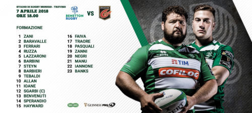 Benetton Treviso: ecco la formazione che sfiderà i Dragons
