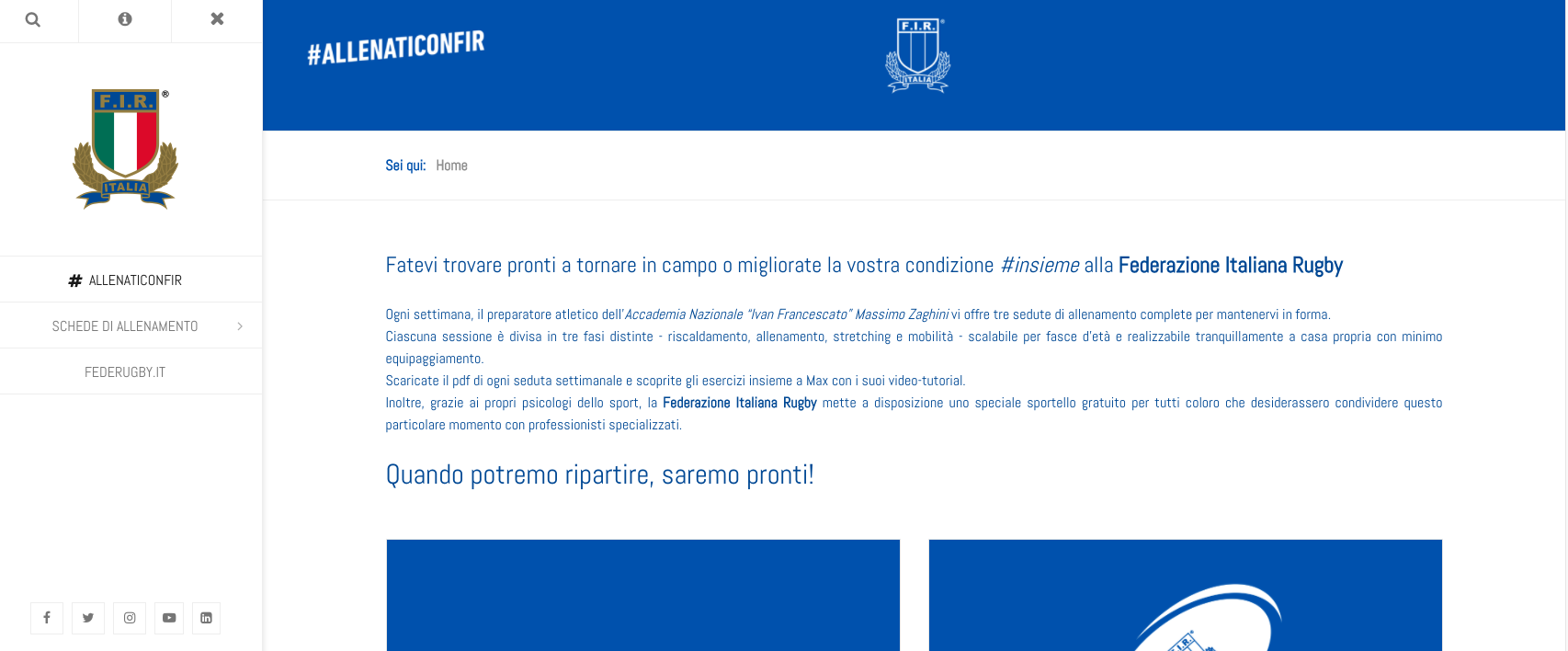 #AllenaticonFIR: per ripartire tutti #insieme
