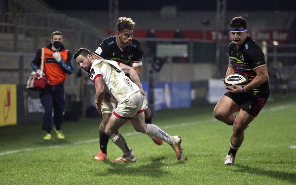 Zebre: l’Ulster dilaga nella ripresa, sfruttando la doppia superiorità numerica. 49 – 3 il finale
