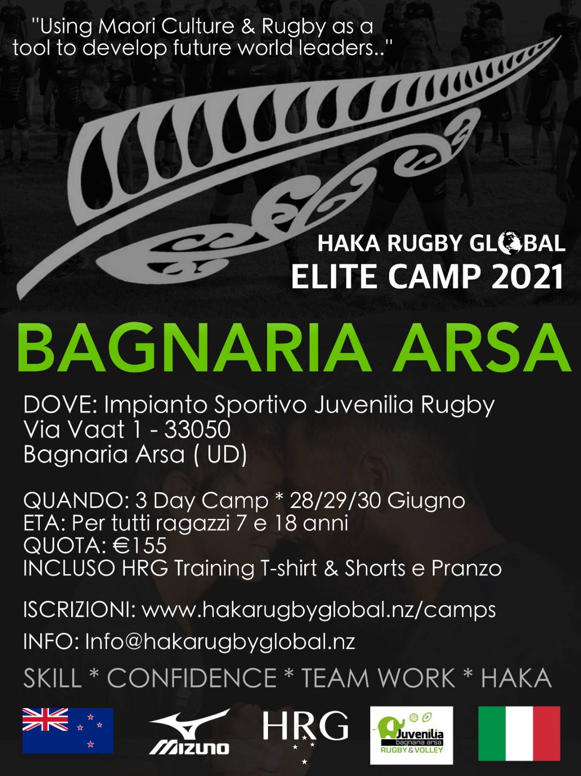 Ci sono ancora posti disponibili per il camp neozelandese nella Bagnaria Arsa del Rugby