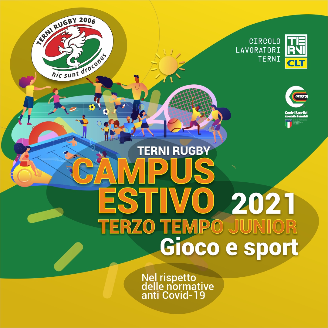A giugno partono i campus estivi organizzati dal Terni Rugby in collaborazione con il CLT per bambini e bambine dai 5 ai 14 anni