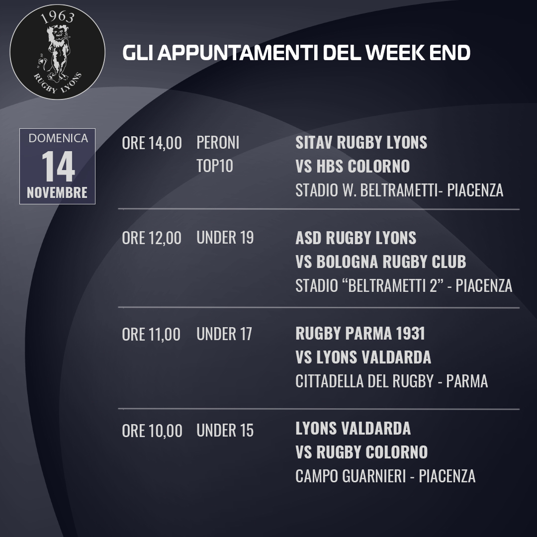 Il programma del fine settimana dei Lyons Piacenza