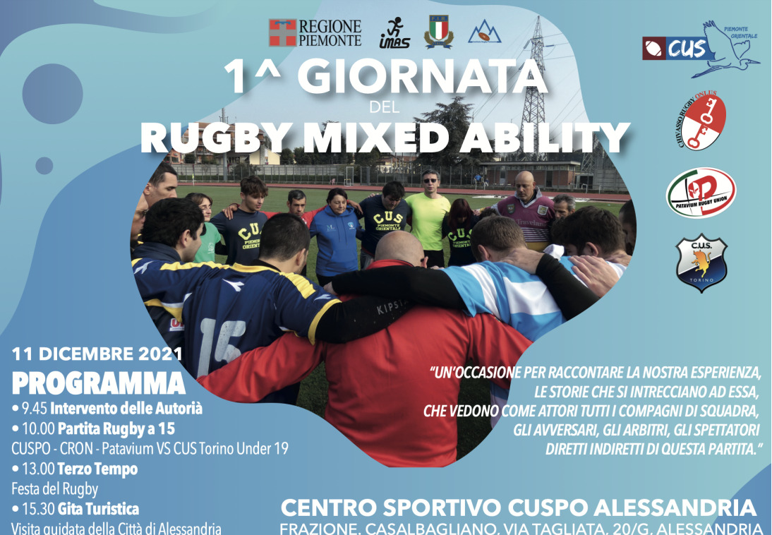 Sabato ad Alessandria il rugby abbatte le barriere