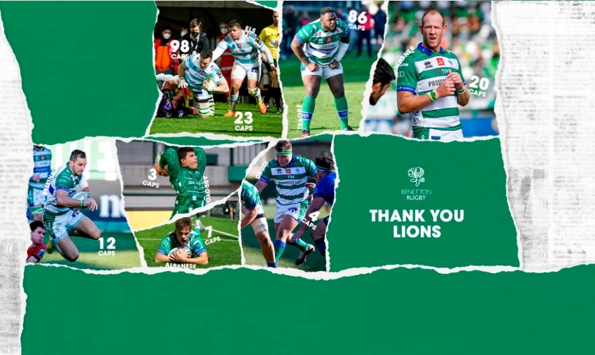 Otto giocatori salutano il Benetton Rugby