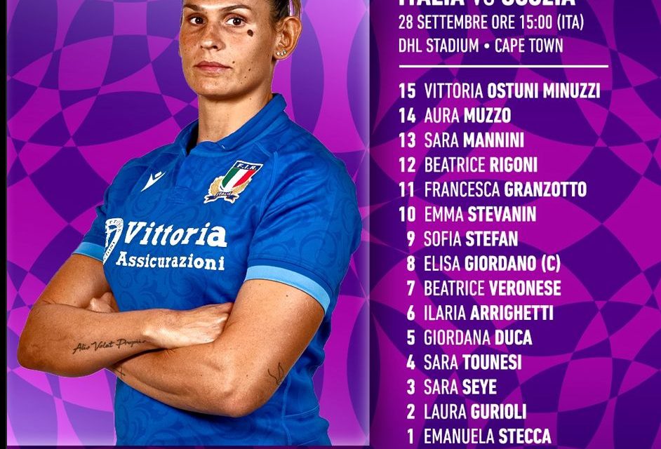 Nazionale Femminile, la formazione per l’esordio nel WXV con la Scozia