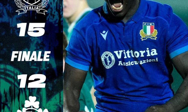 L’Italia U20 domina un tempo, poi soffre, ma vince 15-12 contro l’Irlanda