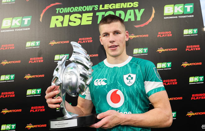 Sam Prendergast nominato BKT Rising Player 2025